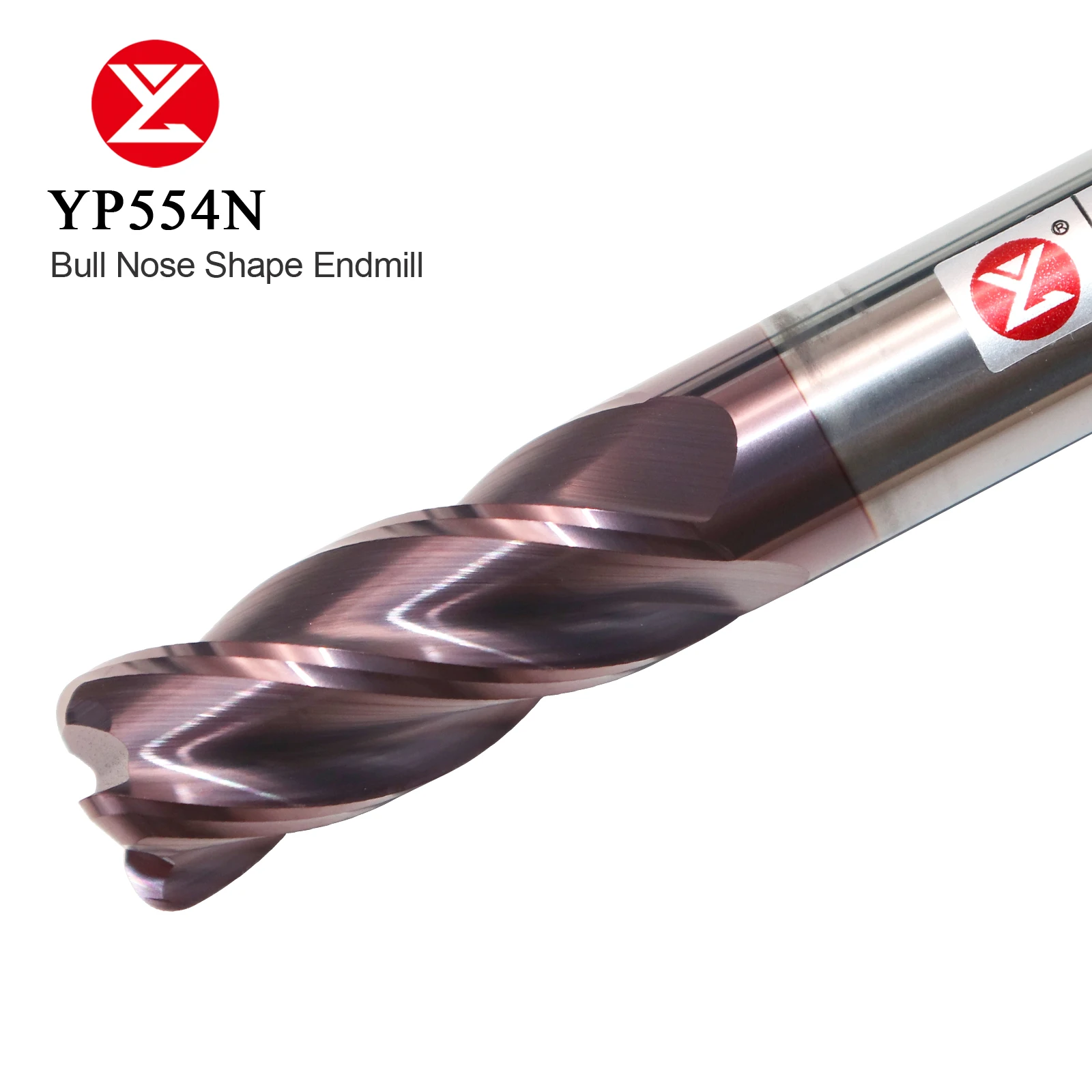 CNC HRC55 4Flute Bull Nose Solid Carbide Endmill With Radio Corner For Genernal Milling Cutter Materail R0.2 R0.5 R1.0