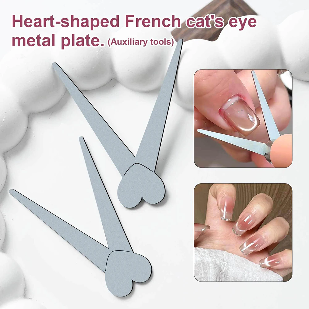 1/2pcs V Shaped French Cat Eye Magnet Large/Small V-Tip Strong Cylindrical Magnet Set Cat Eye Highligh French Effect Magnet Tool