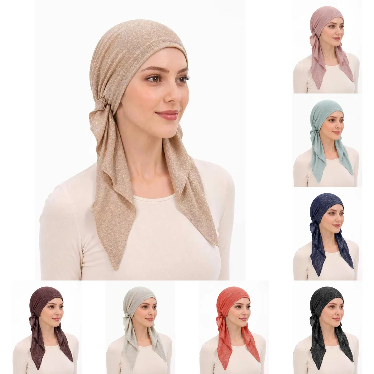 2026 New Muslim Fashion Hijabs Turban Bonnet Long Tail Head Wraps Hijab Hats Breathable Chemo Cap For Women Girls