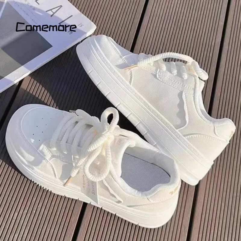 Comemore 2024 Woman Sports Platform Shoe Mesh Lace Up Ladies Casual Fashion Female Vulcanize Shoes Footwear Sneakers for Women