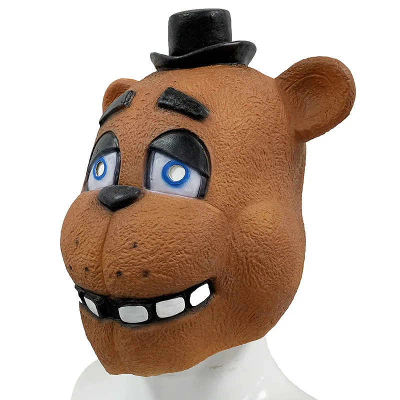 FNAF-Máscara Freddy Latex Bear, máscara de urso marrom, Cosplay Props, Festa de Carnaval, Vestido extravagante, Halloween Masque, Animal sobre a cabeça