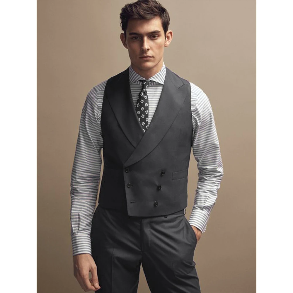 Colete de trespassado masculino, vestido de cavalheiro, elegante colete de lapela, smoking, casamento, jantar roupa masculina