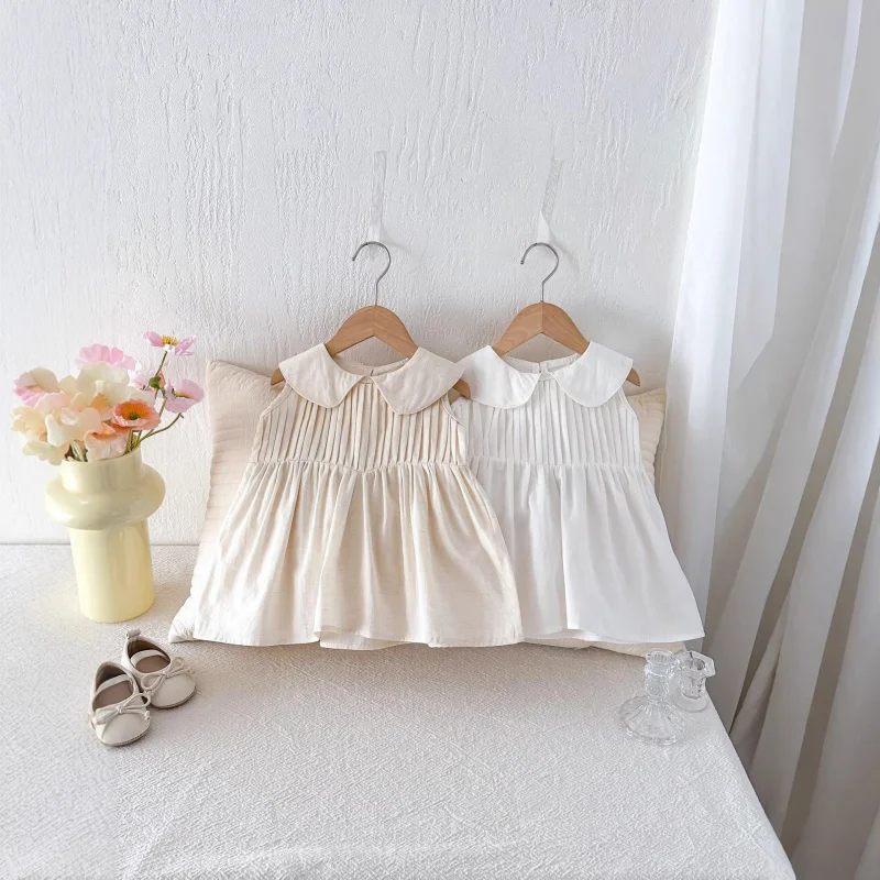 

2026New sleeveless dress for girls, summer children's cotton dress, new fresh style princess tank dress for girls
