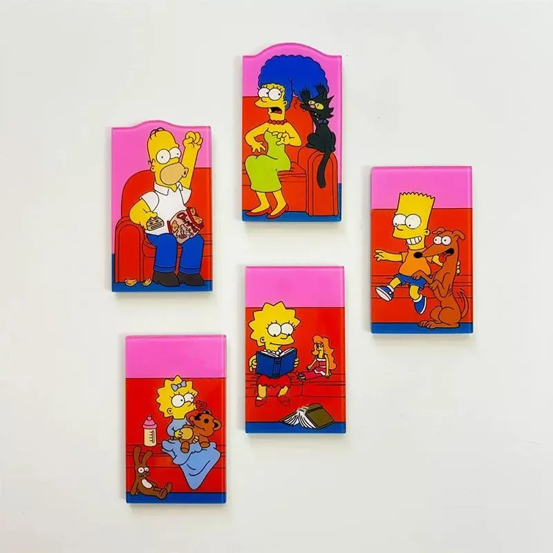 Simpson Magnetic Fridge Sticker Anime Cartoon Homer J Marge Bart Lisa Maggie Gifts Photo Message Holder Kitchen Fridge Sticker