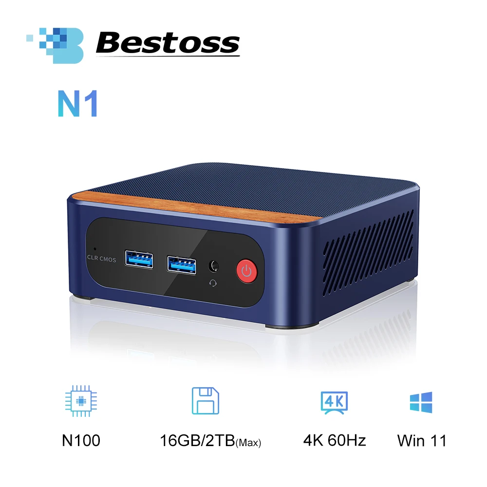 Bestoss N1 Mini PC Alder Lake N100 Intel 12. generacji DDR4 16GB RAM 512GB ROM WiFi 5 BT4.2 mini PC komputer stacjonarny z systemem Windows 11