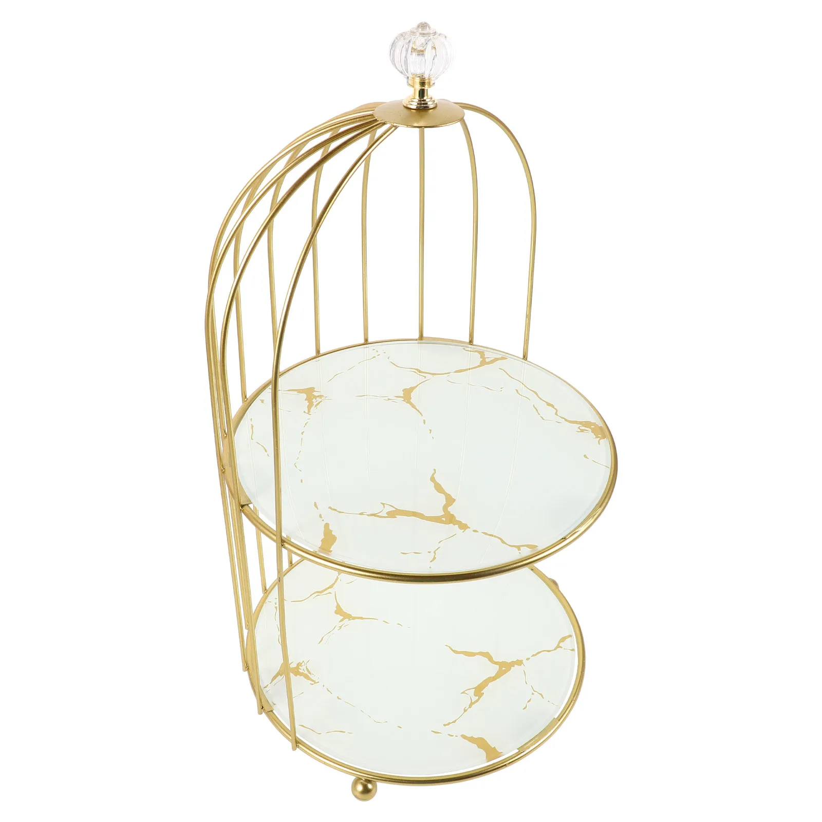 Gold Birdcage Cake Stand Desktop Metal Dessert Display Wedding Birthday Baby Shower Party Pastry Candy Plate Elegant