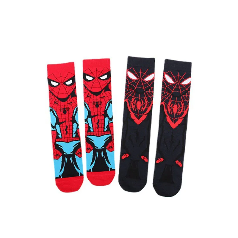 Marvel Anime Avengers Cartoon Peripheral Fashion Sports Spiderman Long Socks Casual Spider-Man Soft Socks Unisex