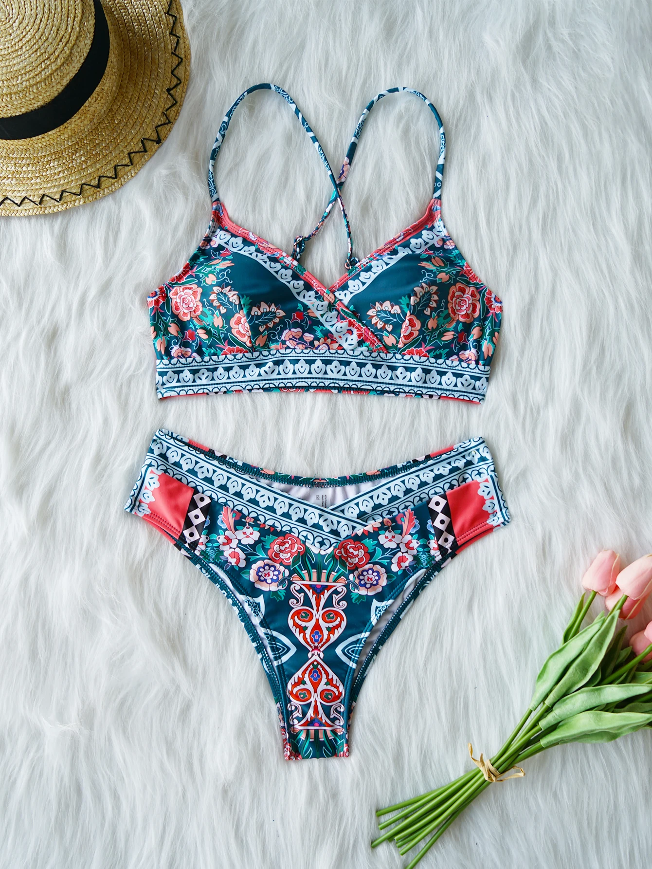 Swimsuit Women Two Piece Swimwear 2024 Letter Bikini Set