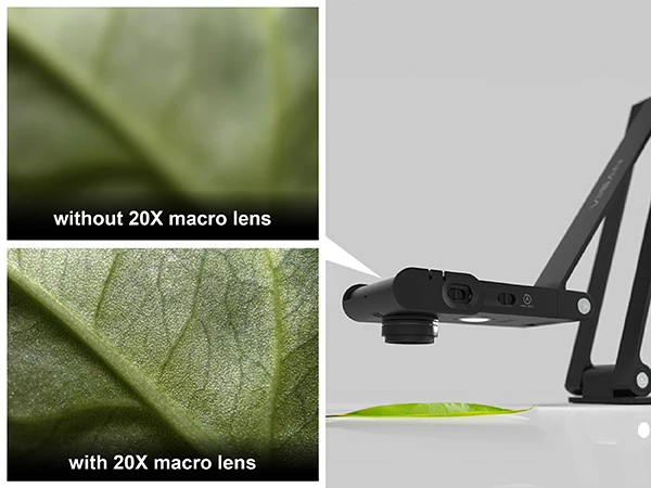VIISAN VS13AM – kamera USB 13 MP, obsługująca rozdzielczość 4K, z 20-krotnym zoomem makro, funkcją skanowania książek i dokumentów, technologią AI do redukcji szumów, automatycznym ustawianiem ostrości oraz możliwością podłączenia i natychm — zdjęcie produktu 6