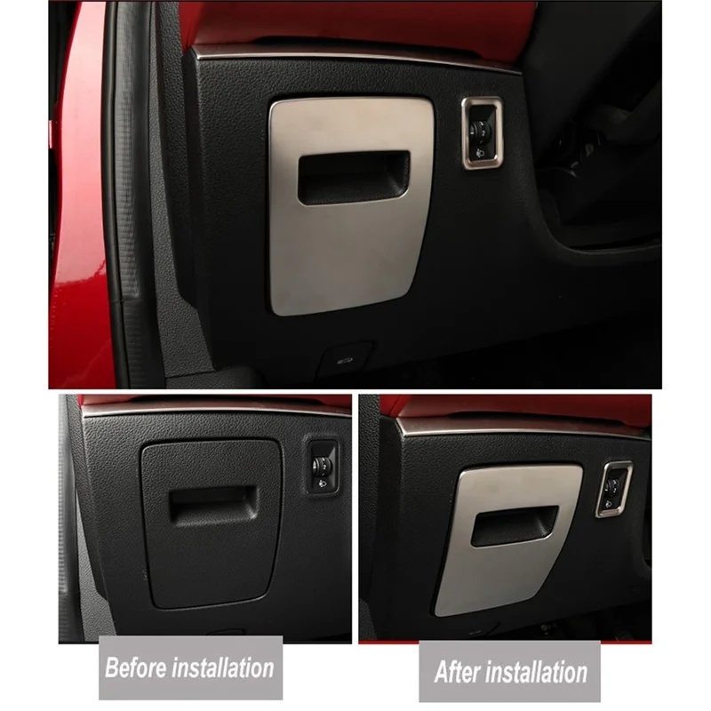 صندوق قفازات السيارة الفضي للتخزين ، غطاء لوحة التبديل ، مقبض للـ MS HS ، من الفضة