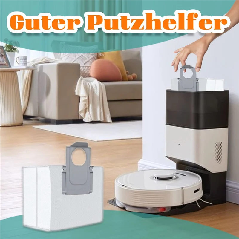 أكياس غبار لـ Roborock S7 Maxv Ultra/S7 Pro Ultra/Q7 Max+/G10S Pro، أكياس غبار ذات سعة كبيرة قطع غيار المكنسة الكهربائية