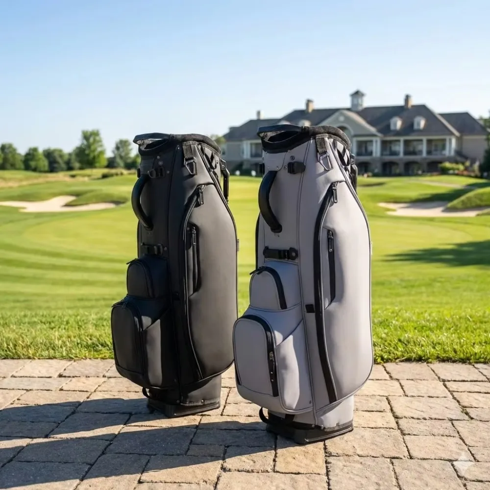 

PU leather lightweight portable golf rack bag with waterproof multi-pocket and custom logo