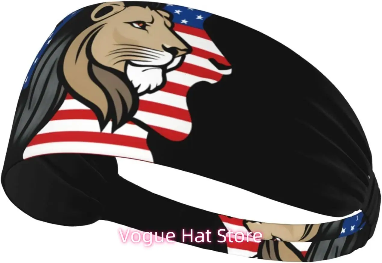 

Elastic Exercise Headband - Soft and Breathable Headband for Running, Cycling, Yoga, and More Flag Print Leopard Head Printing