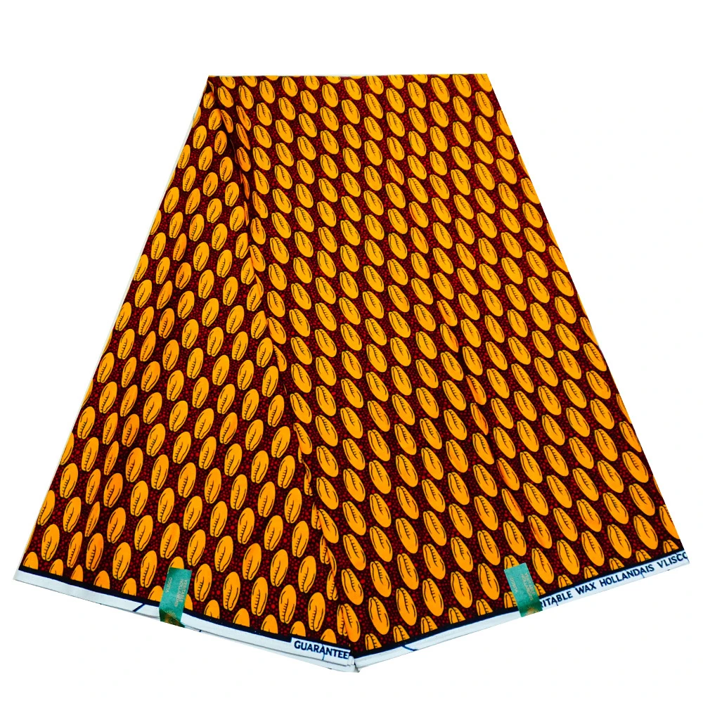 

6 Yards Long African Batik Cotton Fabric - Spring Summer Oranged Printed Fabric for Clothing and Sofas,DIY Sewing Material R798