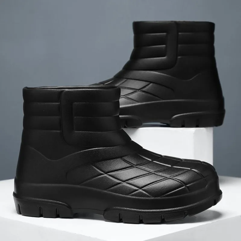 

Kitchen Shoes Non Slip Waterproof Mid Calf Work Boots Safety Food Industry One Piece Molded