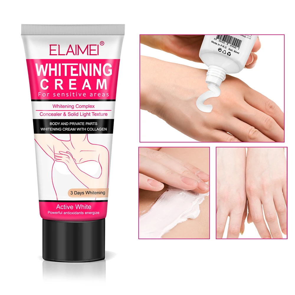 Face Whitening Body Lightening Creme, axilas, axilas, pernas, joelhos, peças íntimas