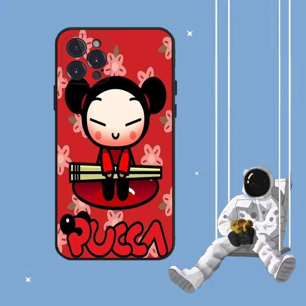 Cute Cartoon Pucca Garu Phone Case For iPhone 15 14 11 12 13 Mini Pro XS Max Cover 6 7 8 Plus X XR SE 2020 Funda Shell