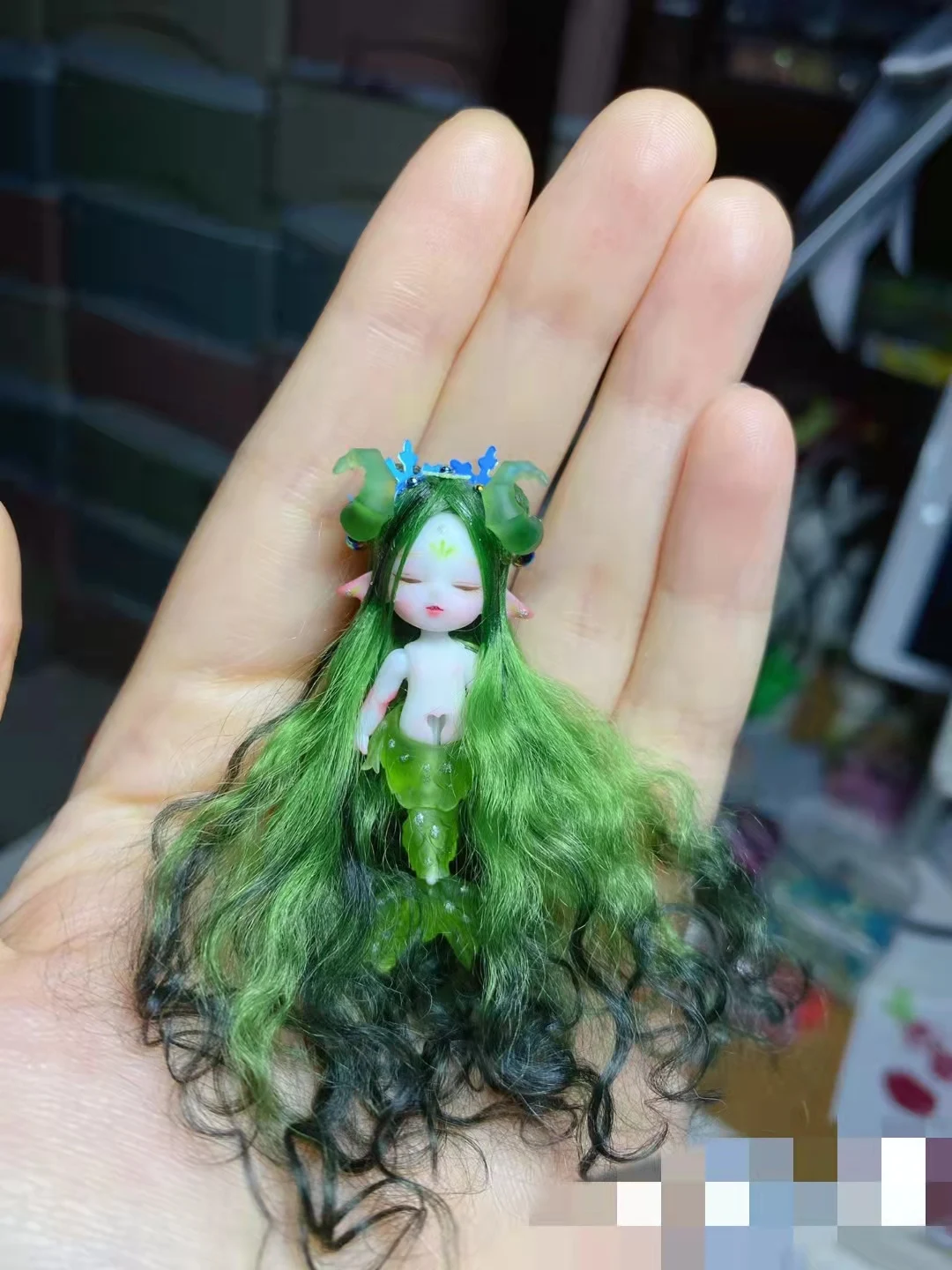 Mini bjd doll body joints movable mermaid makeup-free doll 4cm