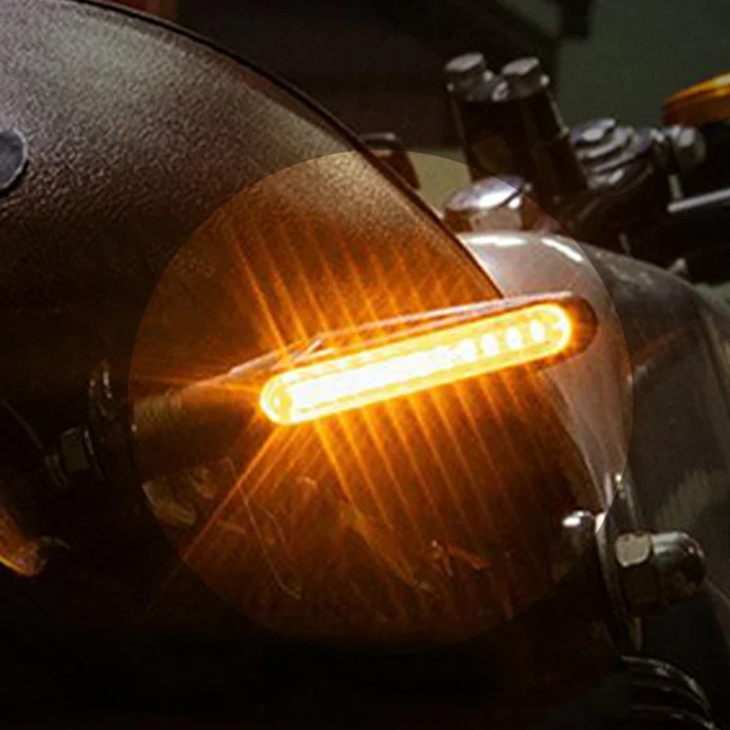 2PCS Universal LED Motorcycle Turn Signal Light 12v IP68 Waterproof Amber Flasher Indicator Blinker Rear Lights Lamp Accessories