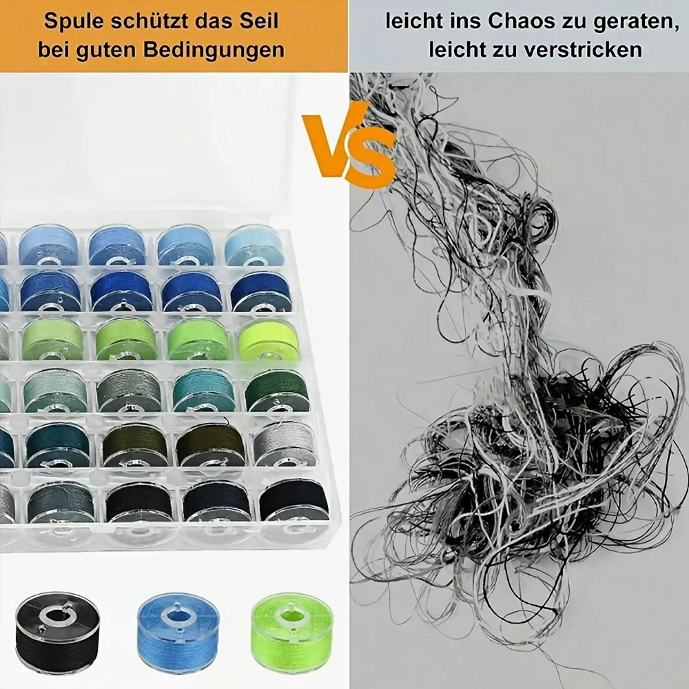 30/50pcs Sewing Thread Spools, Size A Class 15 Pre-Wound Bobbins, Polyester Thread 36 Random Colors, for Various Sewing Machines