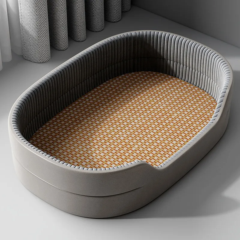 

Party Australia Grey Dog Bed Durable Oval Unique Indoors French Dog Supplies Large Designer Cama Para Pet Cachorro Pet Supplies