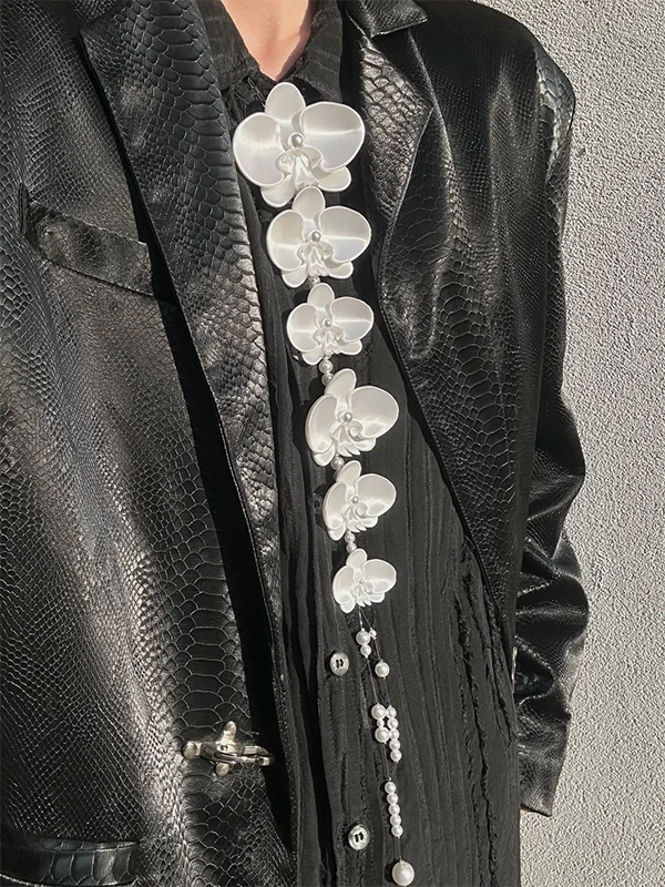 レトロ中国風蝶蘭タッセルネクタイ女性のファッションスーツジャケット胸花ネクタイアクセサリー多用途着用方法