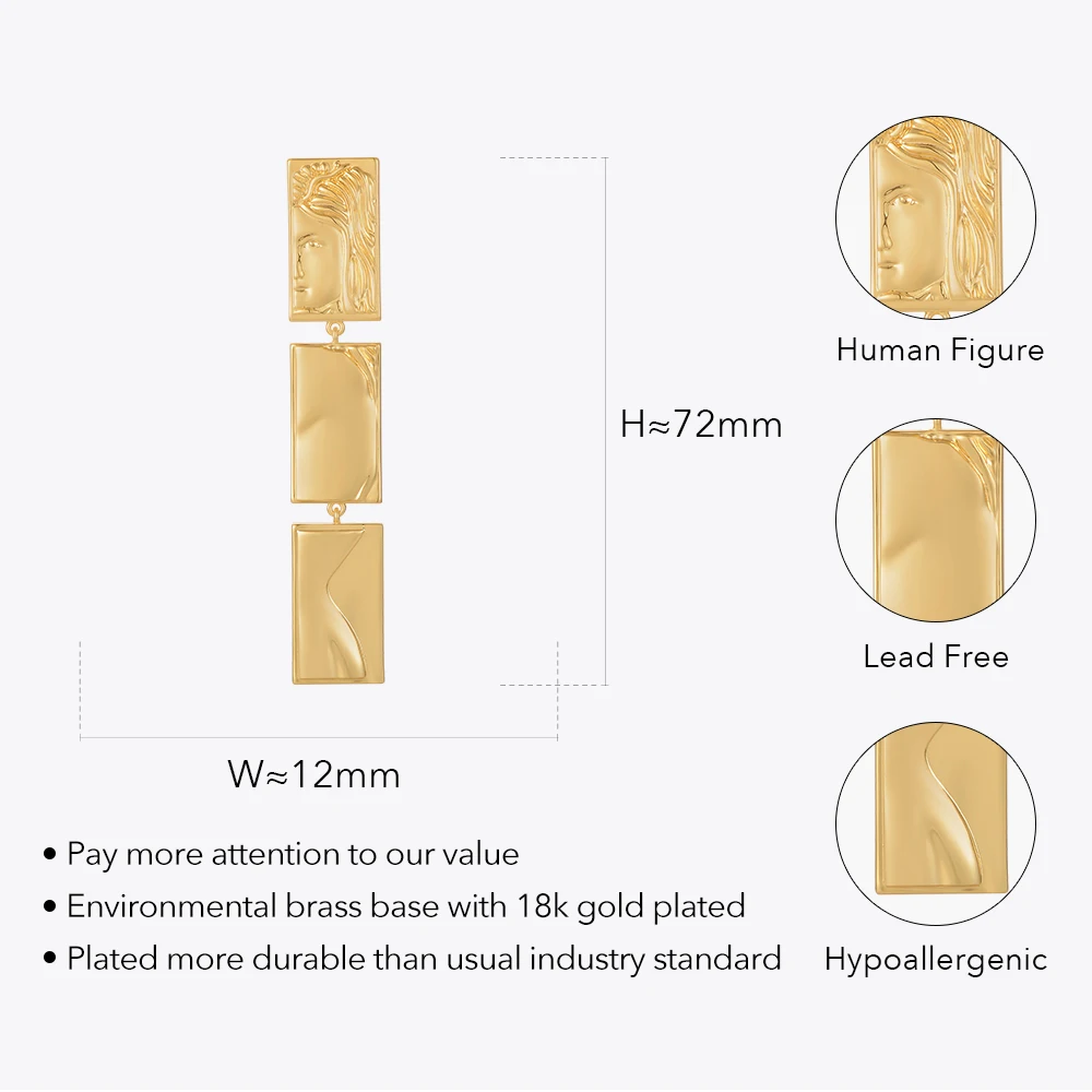 ENFASHION Human Figure Earrings Gold Color Kolczyki Piercing Earings Fashion Jewelry For Women Eyecatch Christmas Party E221391