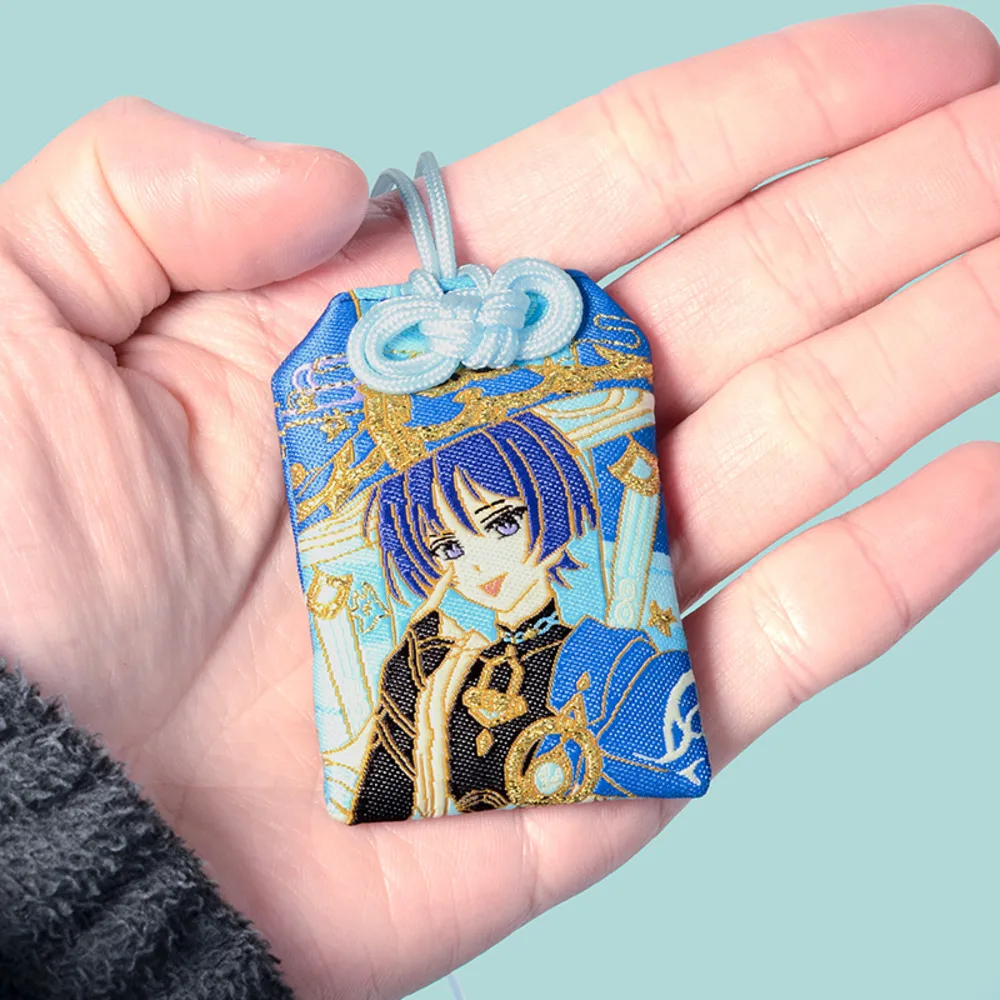 

Anime Genshin Impact Kunikuzushi Wanderer Balladeer Cosplay Omamori Pendant Good Luck Amulet Kimono Pray Accessories Keychain