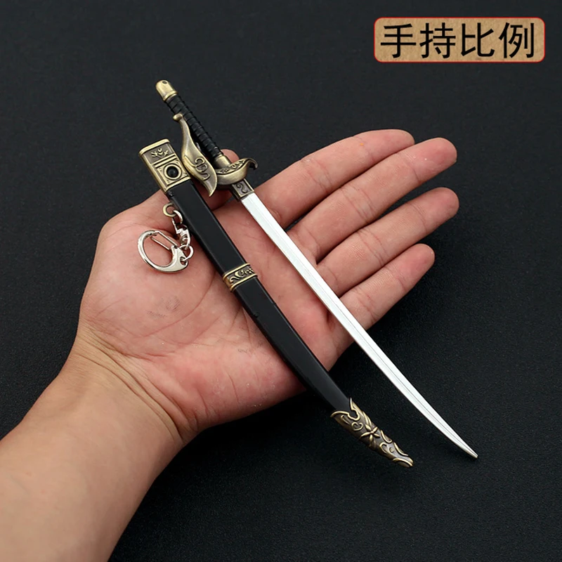 22cm Ancient European Scimitar Sabre Blade Full Metal Cold Weapons Model Ornament Craft Decoration Collection 1/6 Doll Equipment