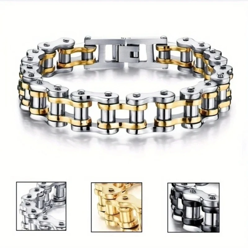 New Fashion Bicycle Chain Bracelet Men's Bracelet Motorcycle Punk Style Jewelry Personalized Trendy Accessories Gift