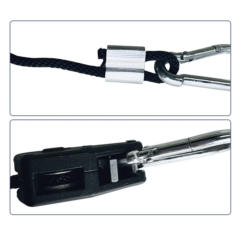 A69P-4 PCS Pulley Rope Pulley Lift Tent Clip Carabiner Canoe Bow Tail Rope Camping Tent Tensioner Camping Supplies