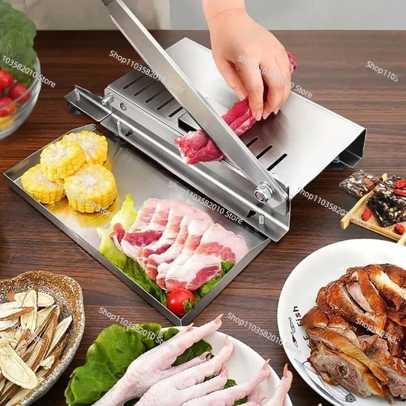 Manual Meat Slicer Commercial Household, Beef Mutton Rolls Cutter Bone Cutting Machine Kitchen Gadget