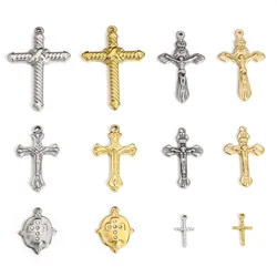 1pc Religious 304 Stainless Steel Charms Gold Color Cross Eye Hand Shaped Pendant DIY Necklace Earrings Jewelry Making Findings