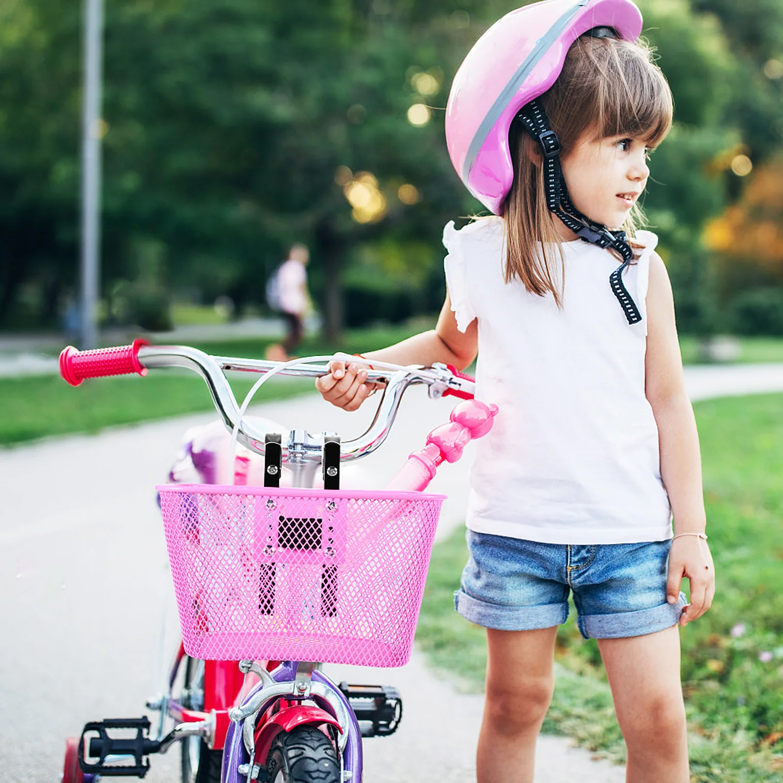 

Front Bike Adult Durable Iron Handlebar Spacious Storage Cycling Commuting Leisure Portable Metal Wire Basket For