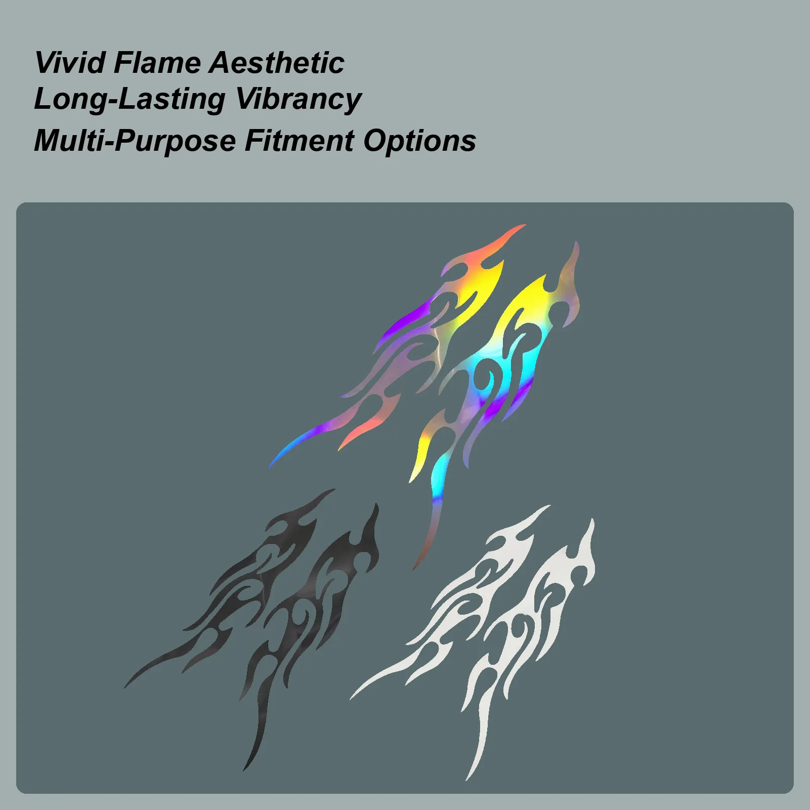 

Motorcycle Stickers Flame Stickers 2 Pieces Weatherproof Emblem Cool Designs for Bumper Truck Golf Cart Mailbox Window Suitcase