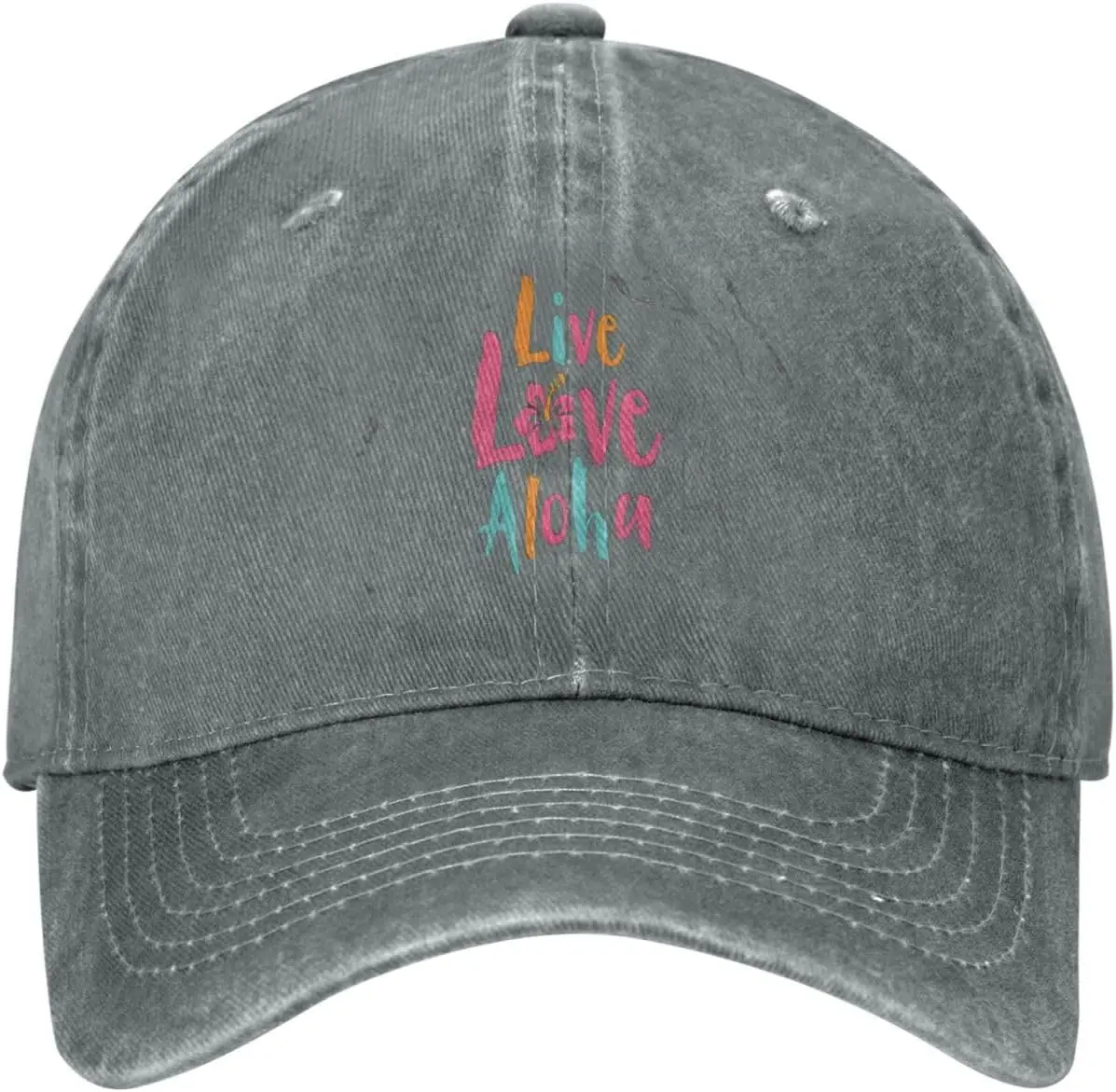 Live Love Aloha Washed Baseball Cap Cotton Casual Adjustable Sports Golf Dad Hat Unisex