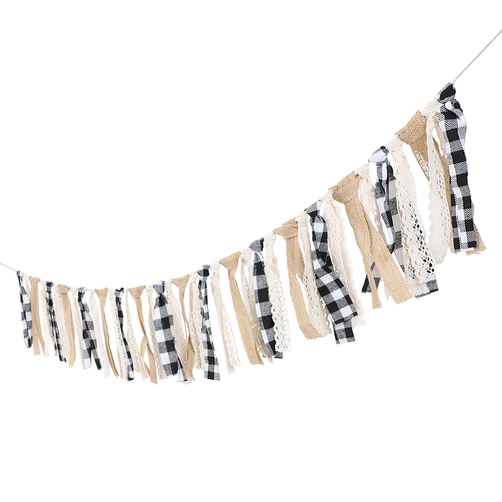 

Dining Chair Bunting Strips Fabric Linen Lace Banner Burlap Hanging Decoration Reusable Wedding Baby Shower PhotoBackdrop