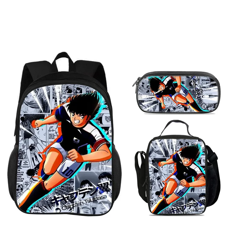 Captain Tsubasa 3pcs Set Backpack Pen Bag ice Bag Durable Trendy