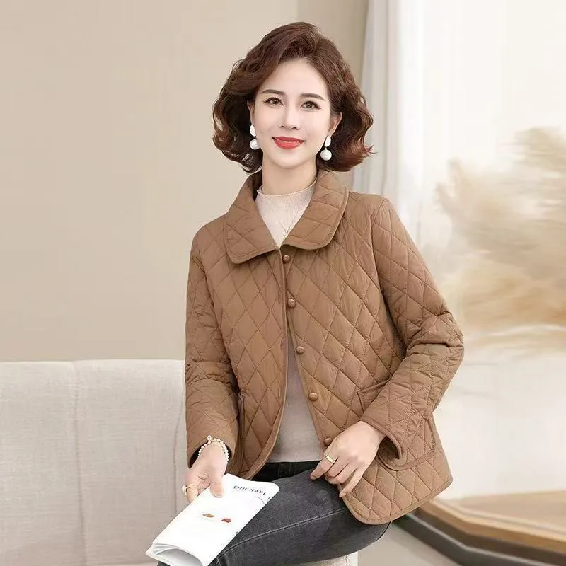 「マルチカラージョーカー」2025年新作 レディース ショートコート 薄手コットンパッド入り 女性用 ルーズ ファッションジャケット 春秋冬 アウター