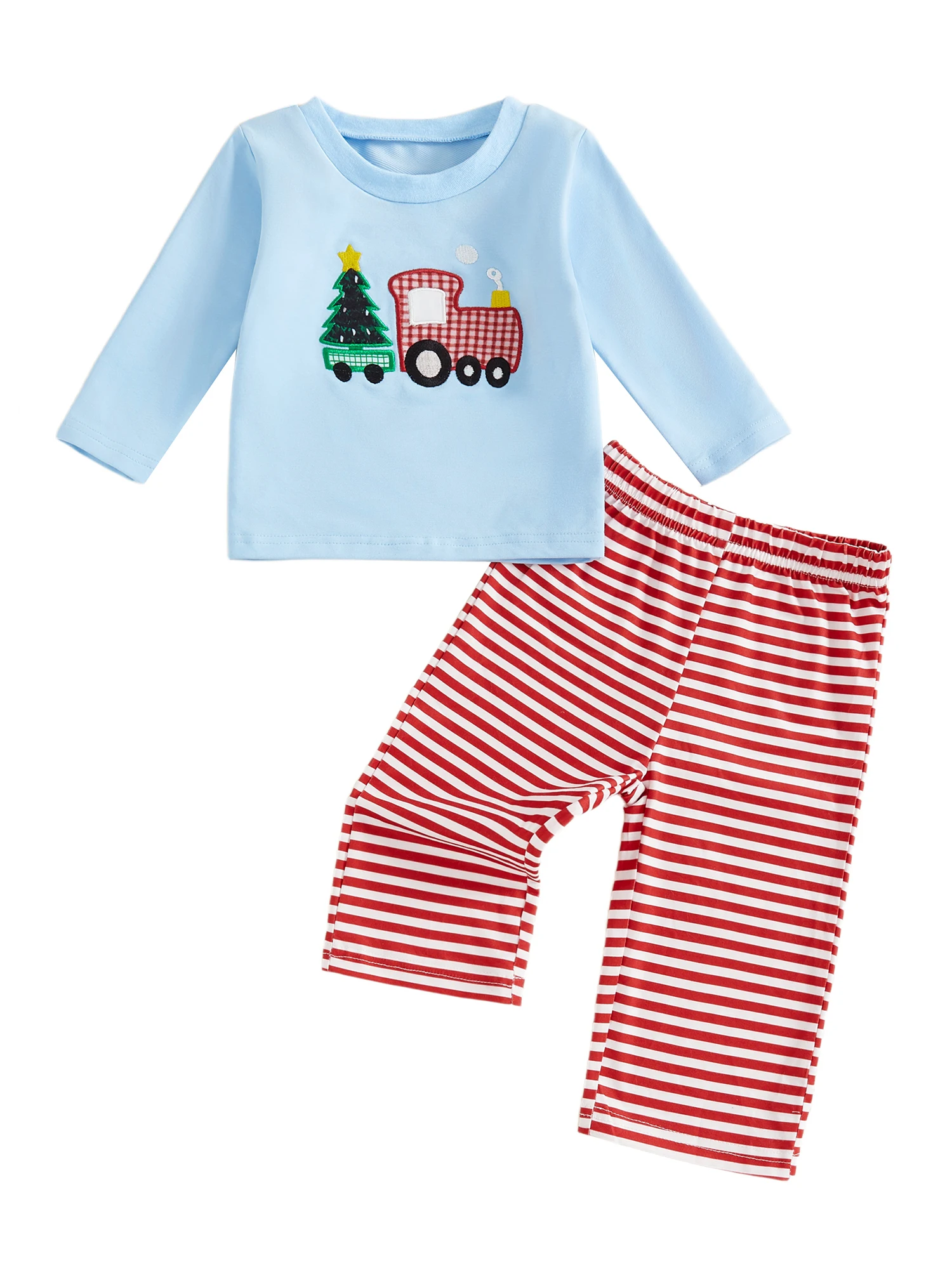 

Младенческий праздничный сезонный ансамбль с аппликацией в виде оленя, свитер с круглым вырезом, леггинсы в клетку тартан, комплект для рождественской вечеринки