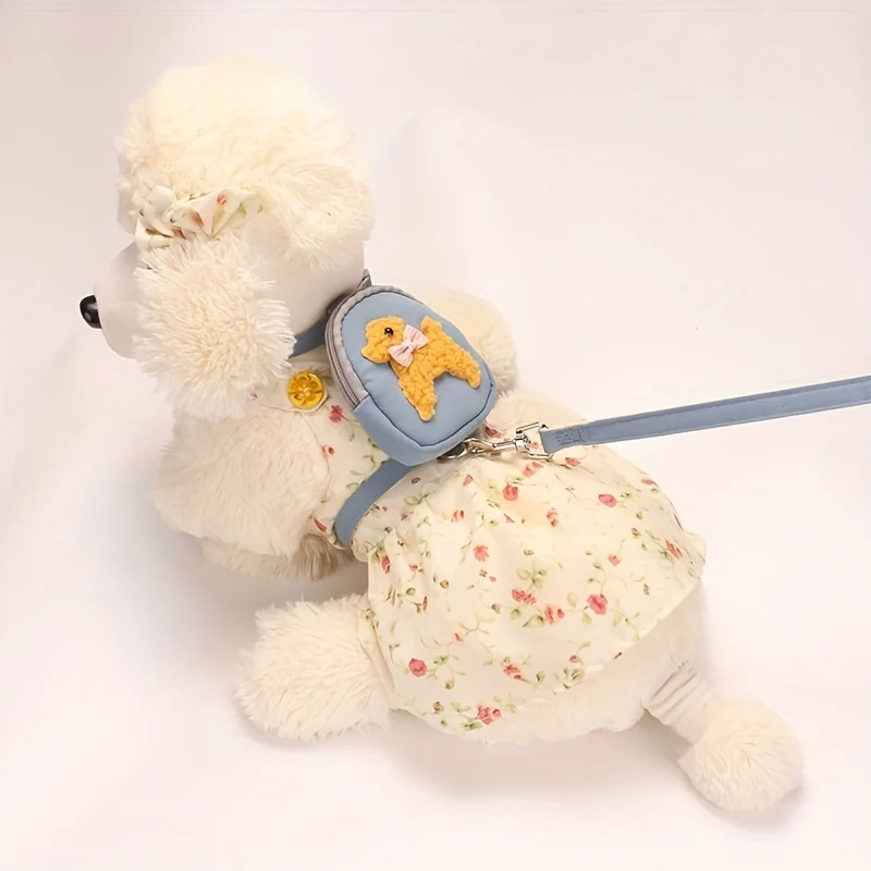 Verstellbare weiche Haustierweste mit Rucksack und Leine für kleine und mittelgroße Hunde – perfekt für Outdoor-Abenteuer und zum Tragen von Leckereien – Detail 7