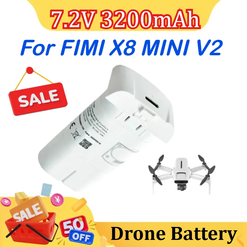 

For FIMI X8 MINI V2 Drone 7.2V 3200mAh Rechargeable Li Ion Battery, Intelligent Flight Spare Parts, RC Quadcopter Accessory