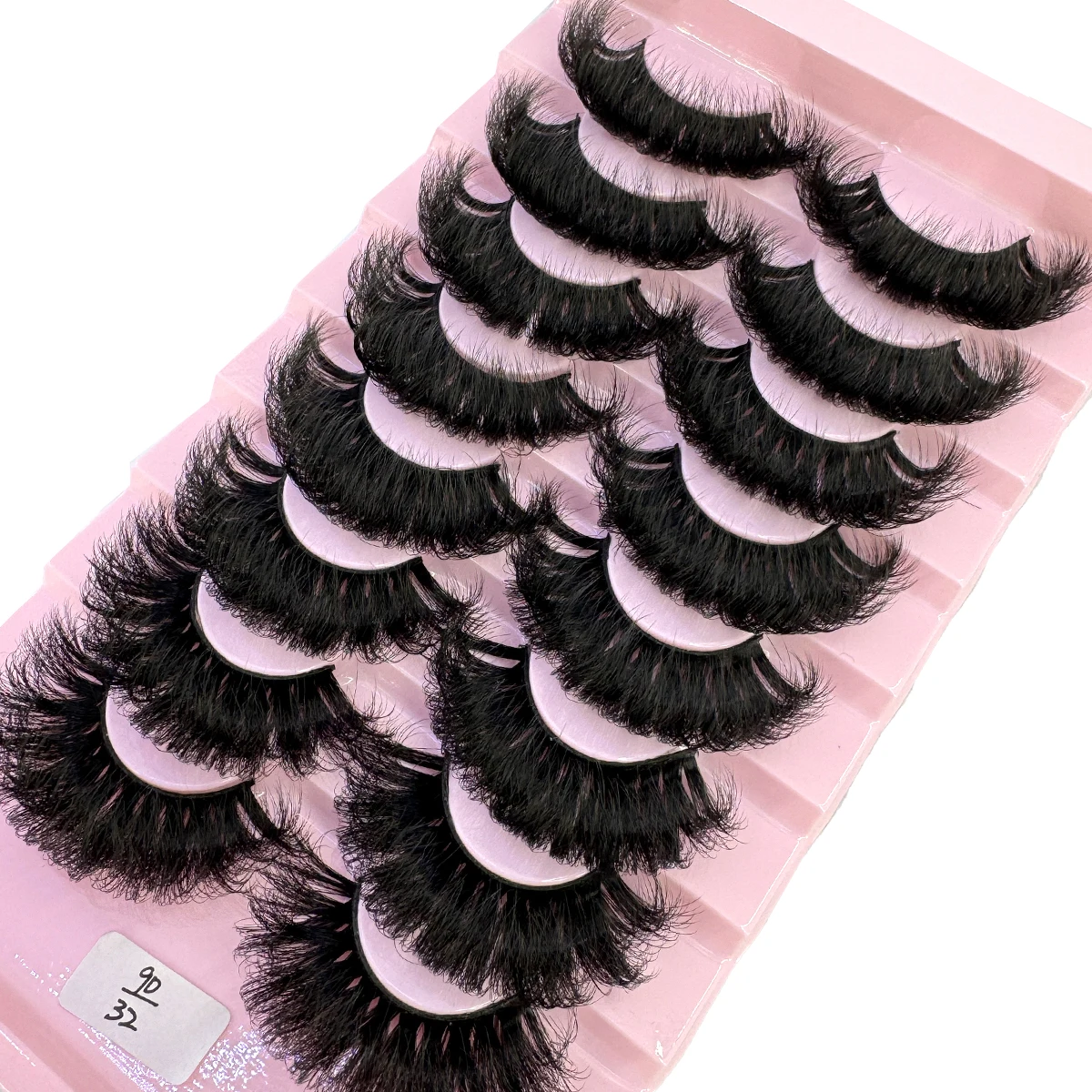 8Pairs 25mm Ultra Dikke Lange Uitgebreide Make-up Wimpers 9D Faux Meerlaags Krullend en Pluizige Valse Wimpers Volumineuze Drama Wimpers