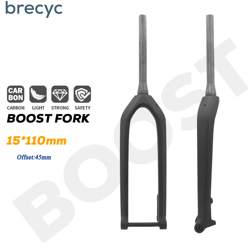 Black Carbon MTB Fork Internal Cable, Tapered Top, 1-1/8 