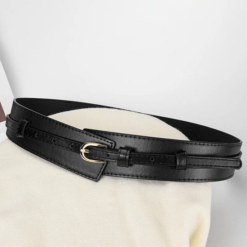 U-förmiger Dornschließe für Damen, abnehmbarer PU-Gürtel, modisch, mit Jeans, weites Bein, Hose, personalisiertes Damen-Taillenzubehör – Detail 3
