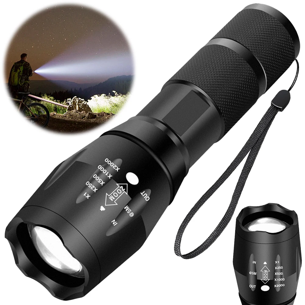 Super Bright LED Flashlight 5 Modes Handheld Flashlight Torch Light Waterproof Emergency Flashlight for Outdoor Home