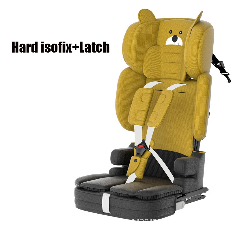 Portable Children Car Seat Folding Baby Safety Seat with Isofix Latch Baby Kids Travel Car Seat for 1~6 Y for All Car Models