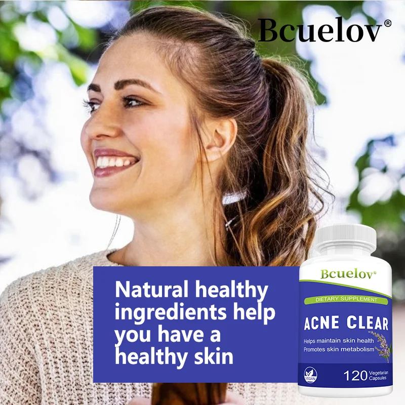 Clear Skin Acne Support Capsules, Antioxidant & Metabolism, Balance Skin Oil & Support Smooth Complexion for All Skin Types