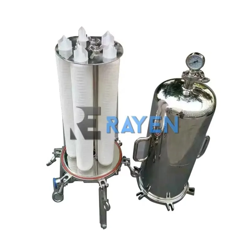 

Food Grade 304 or 316 10" 20" 30" Core Liquid Beverage Juice Wine Beer Cartridge Filter Stainless Steel Filter Housing