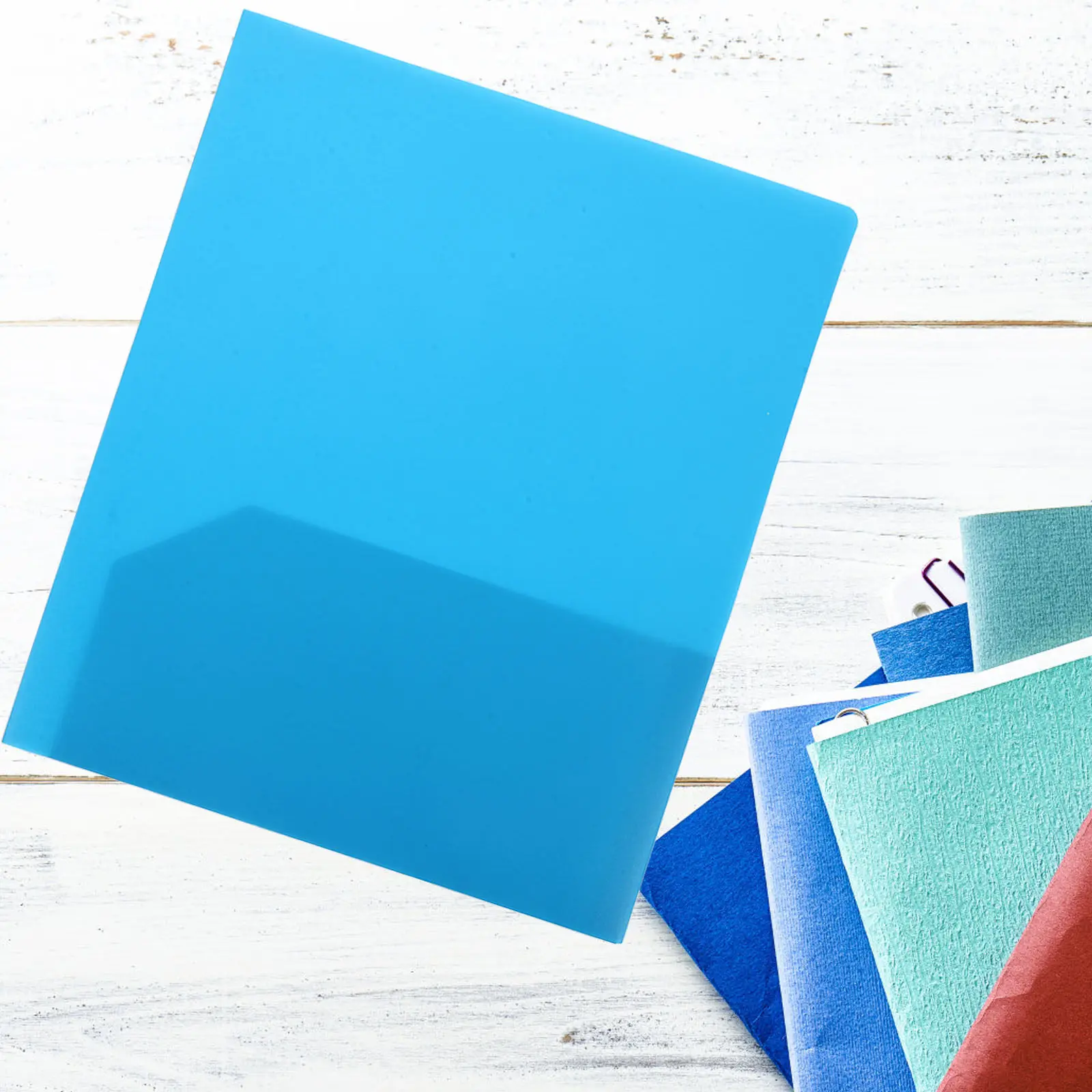 

6Pcs A4 Document Folder Plastic Two Pocket File Folder for School College Office Presentation Heavy Duty Organizer